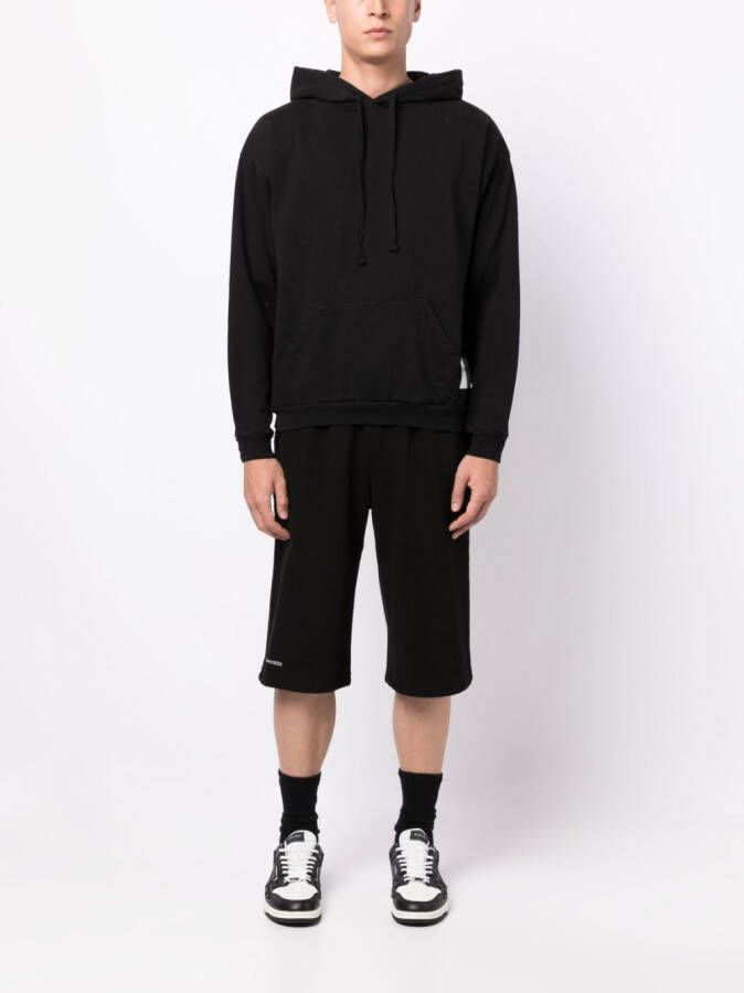 FOO AND FOO Hoodie met logopatch Zwart