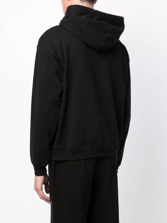 FOO AND FOO Hoodie met logopatch Zwart