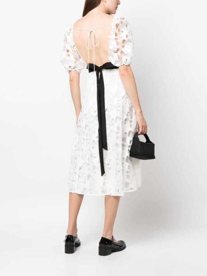 For Love And Lemons Midi-jurk met geborduurd hart Wit