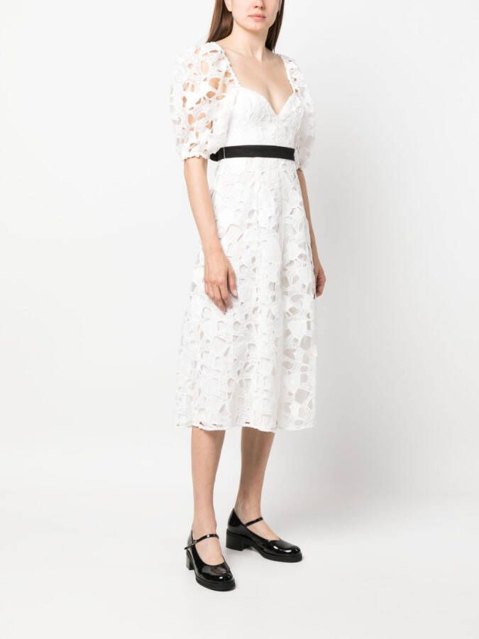 For Love And Lemons Midi-jurk met geborduurd hart Wit