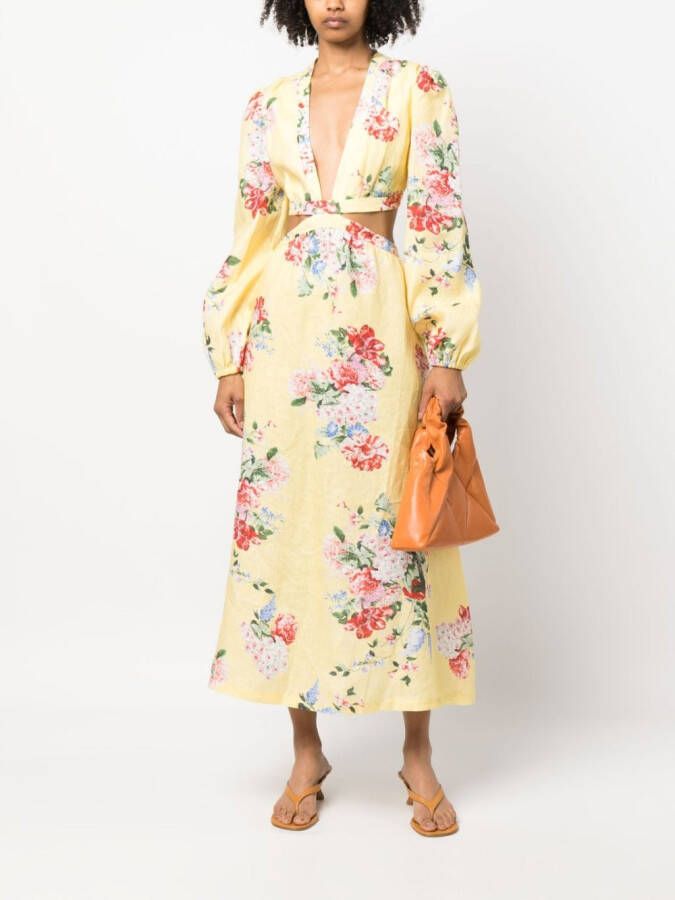 Forte Dei Marmi Couture Jurk met bloemenprint Geel