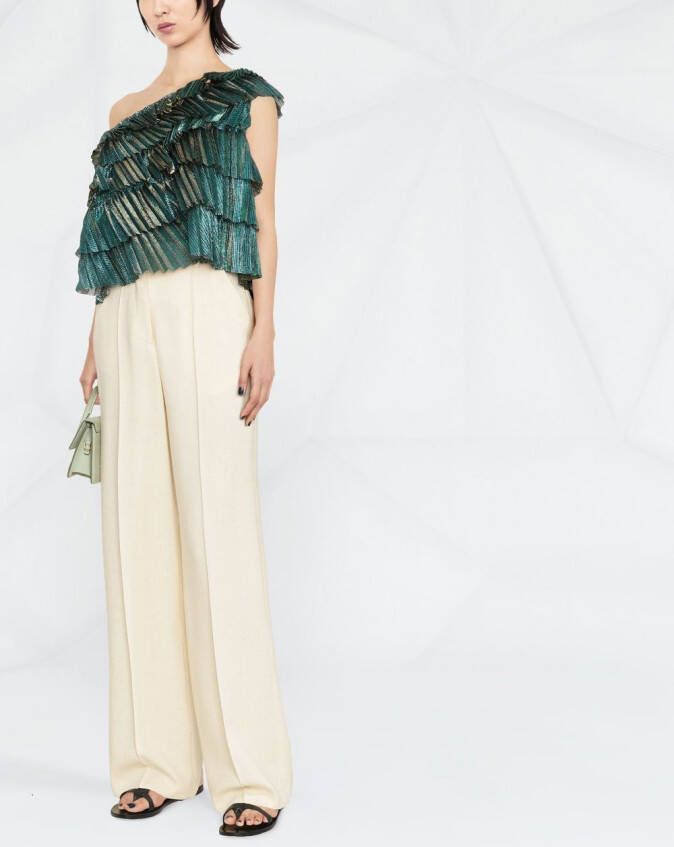 Forte Asymmetrische blouse Blauw