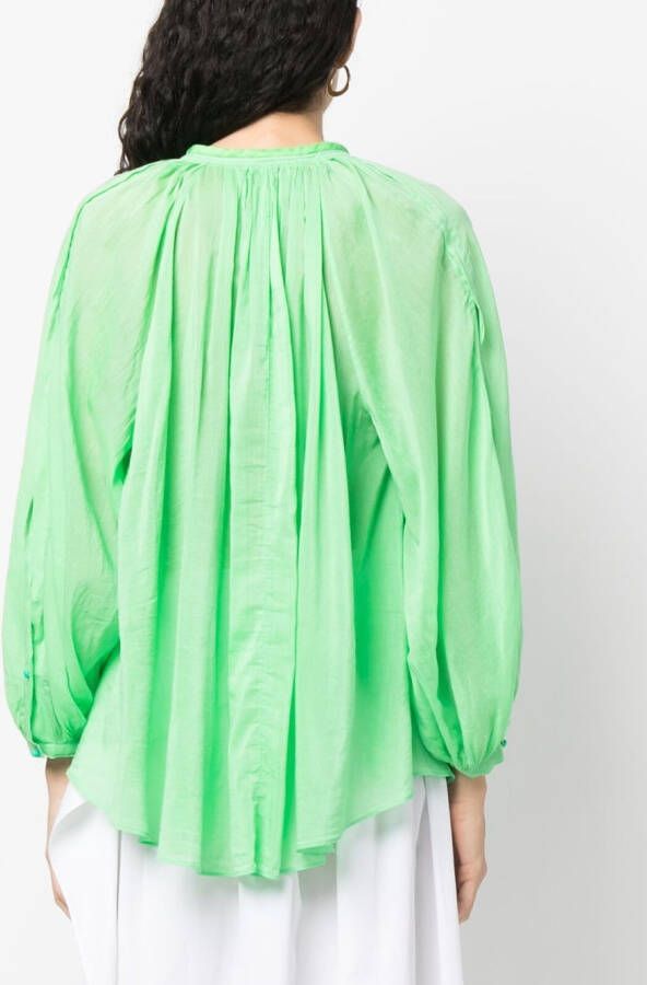 Forte Zijden blouse Groen
