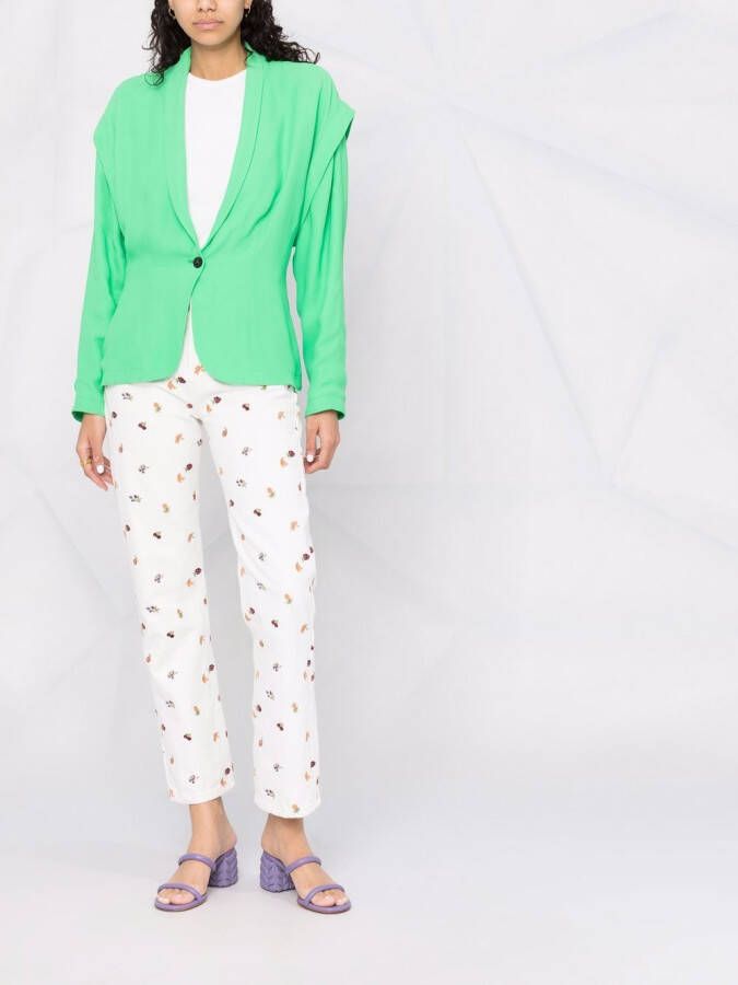 Forte Blazer met enkele rij knopen Groen