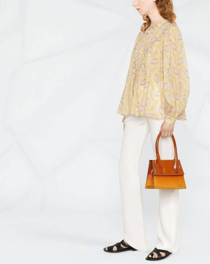 Forte Blouse met abstracte print Beige
