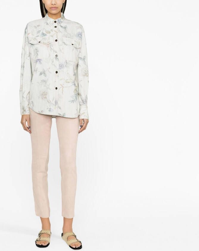 Forte Blouse met bloemenprint Blauw