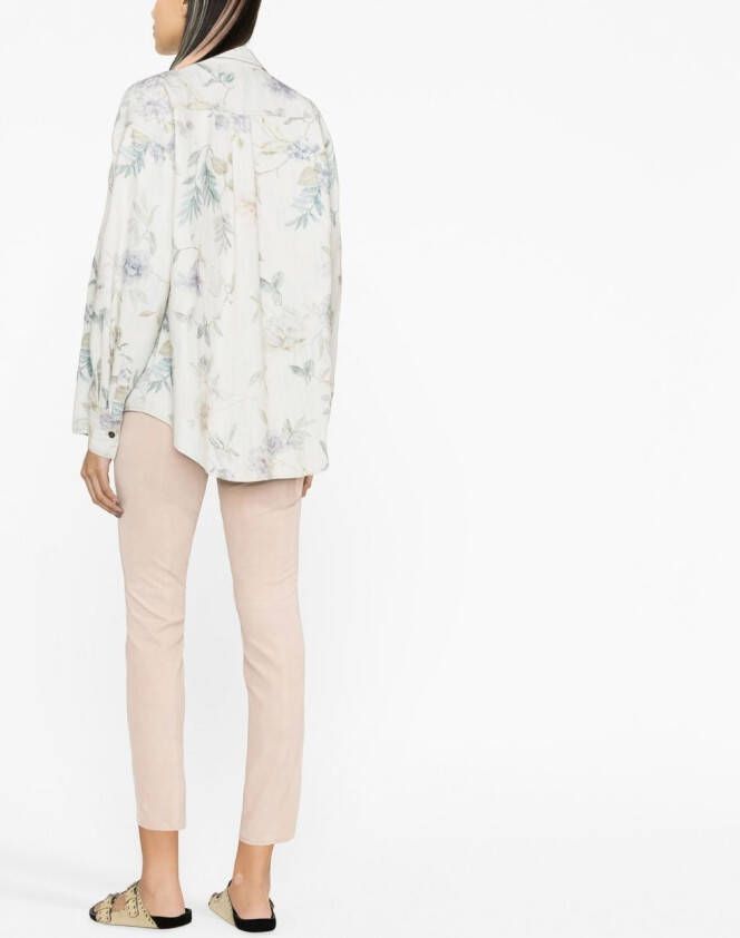 Forte Blouse met bloemenprint Blauw