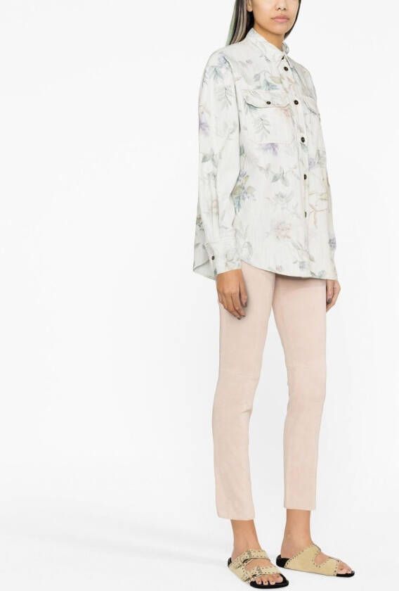 Forte Blouse met bloemenprint Blauw