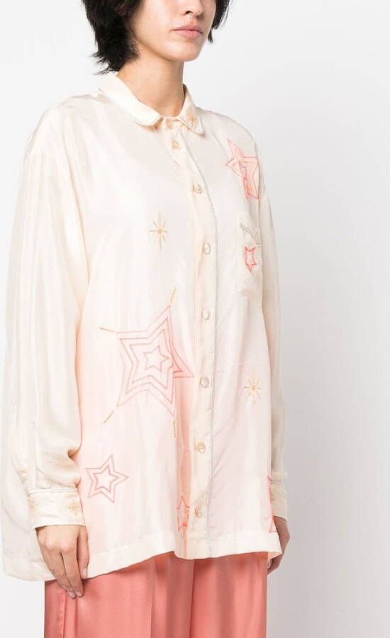 Forte Blouse met print Beige