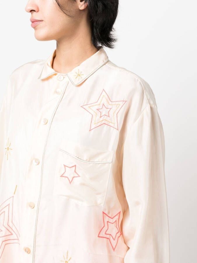 Forte Blouse met print Beige