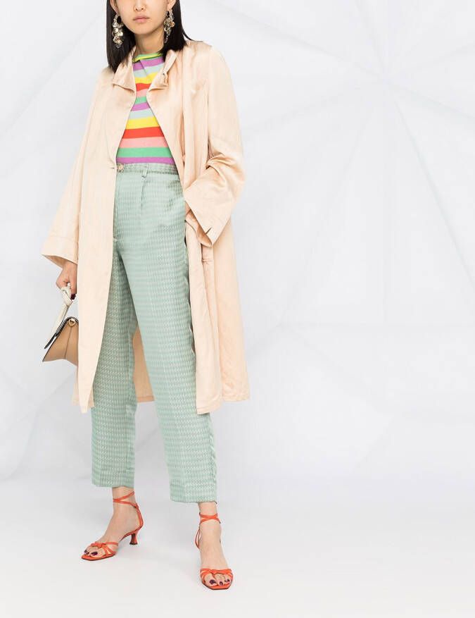 Forte Broek met pied-de-poule print Groen