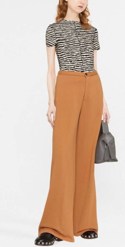 Forte Broek met wijde pijpen Bruin