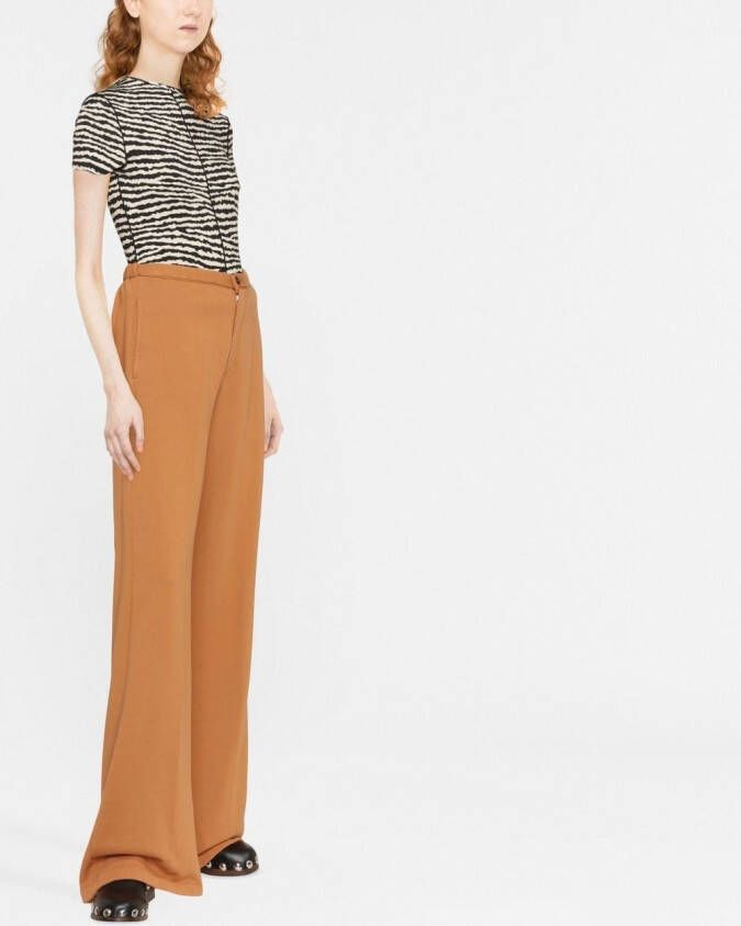 Forte Broek met wijde pijpen Bruin