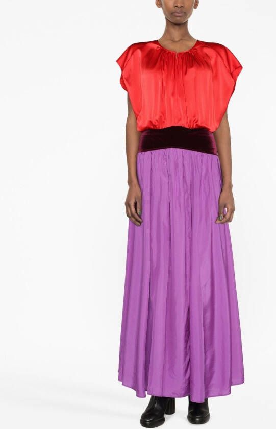 Forte Maxi-jurk met colourblocking Paars