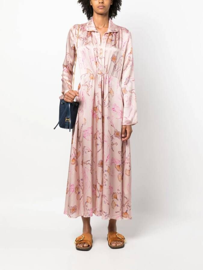 Forte Maxi-jurk met bloemenprint Roze
