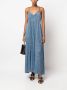 Forte Geplooide jurk Blauw - Thumbnail 2
