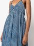 Forte Geplooide jurk Blauw - Thumbnail 5
