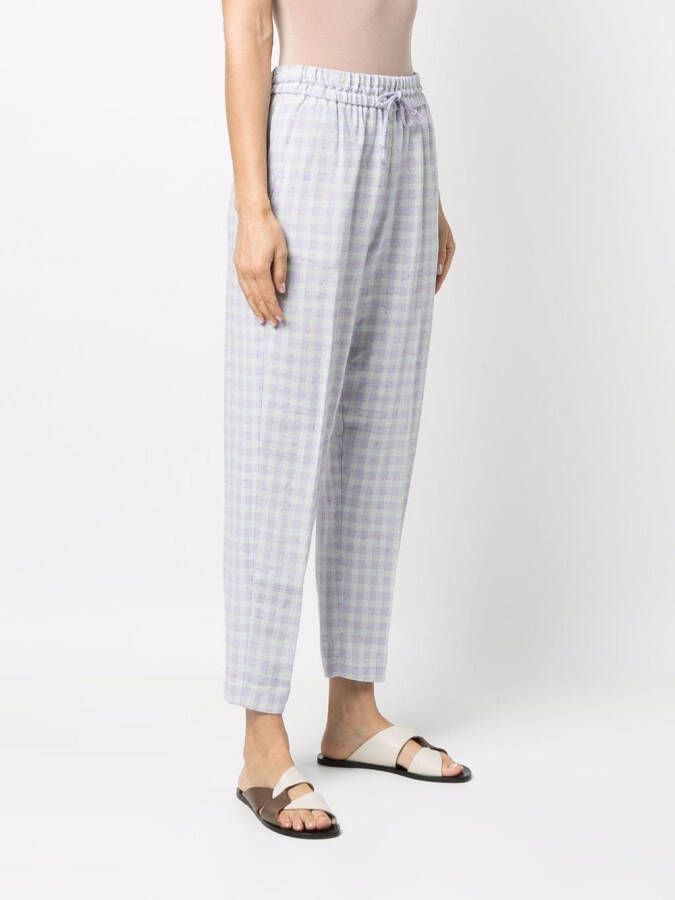 Forte Geruite broek Paars