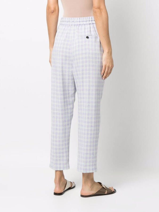 Forte Geruite broek Paars