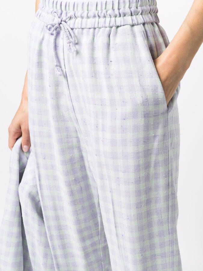 Forte Geruite broek Paars
