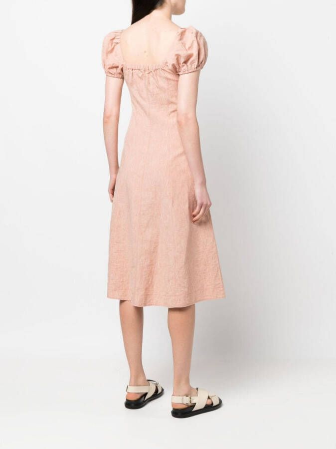 Forte Jurk met pofmouwen Roze
