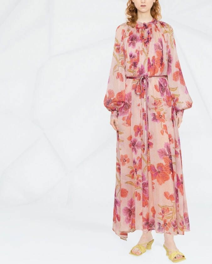 Forte Maxi-jurk met bloemenprint Roze