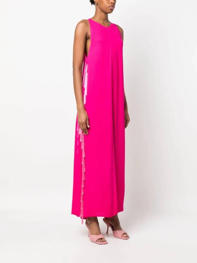 Forte Maxi-jurk met franje Roze