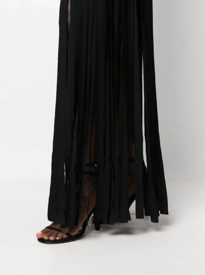 Forte Maxi-jurk met franje Zwart
