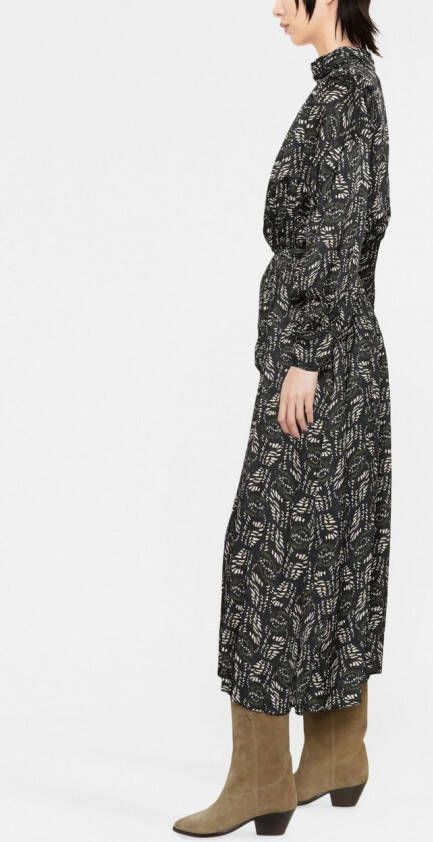 Forte Midi-jurk met grafische print Zwart