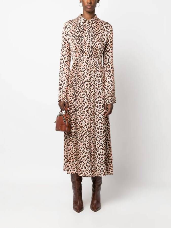 Forte Midi-jurk met luipaardprint Beige