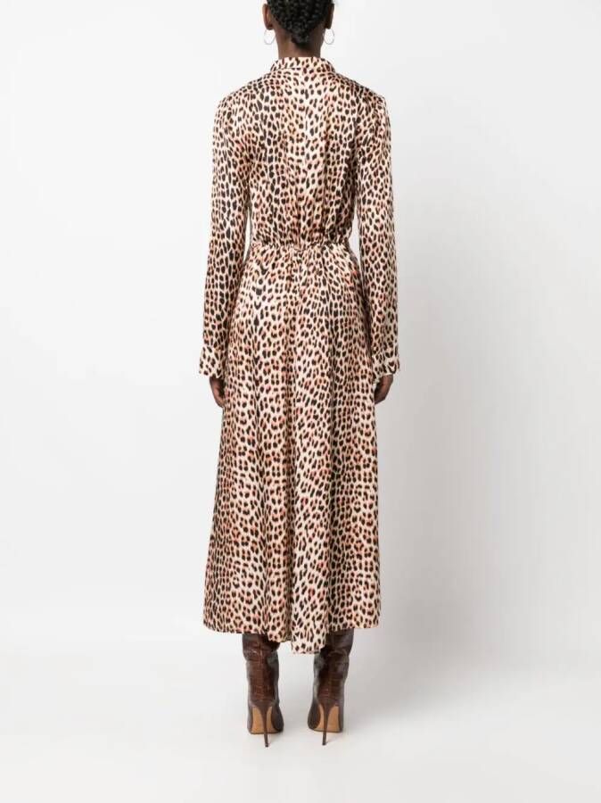 Forte Midi-jurk met luipaardprint Beige
