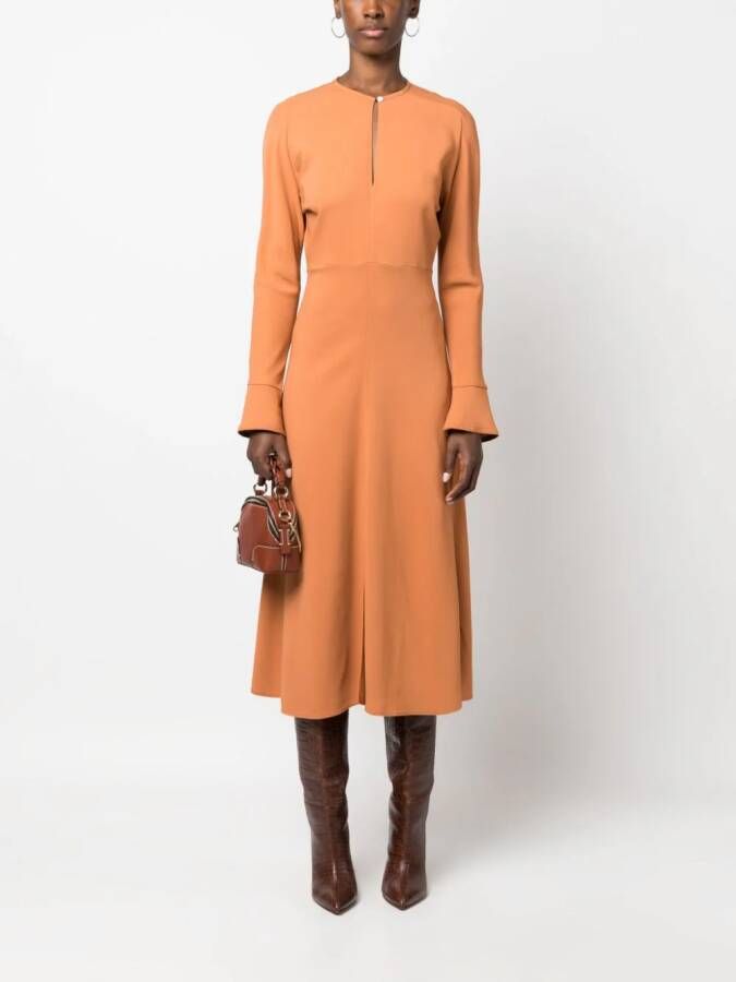 Forte Midi-jurk met split in de hals Oranje