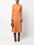 Forte Midi-jurk met split in de hals Oranje - Thumbnail 2