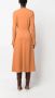 Forte Midi-jurk met split in de hals Oranje - Thumbnail 4