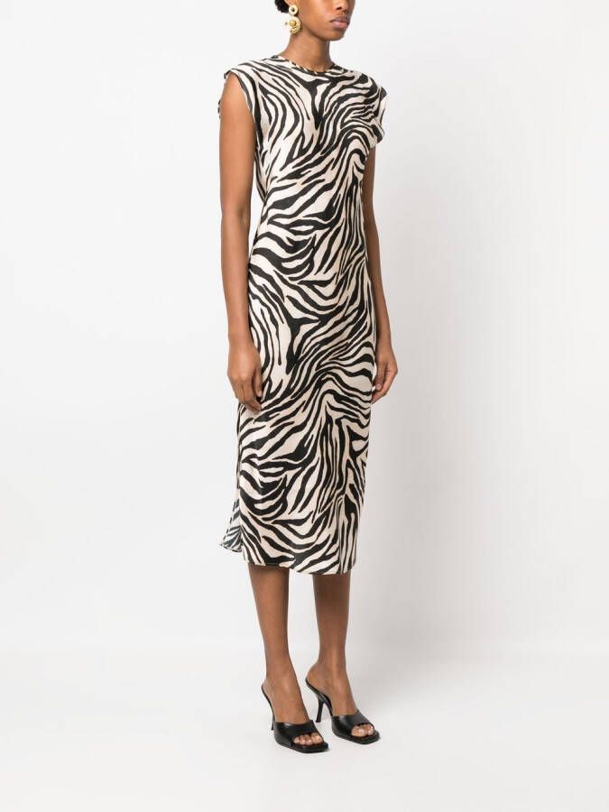 Forte Midi-jurk met zebraprint Zwart
