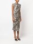 Forte Midi-jurk met zebraprint Zwart - Thumbnail 3