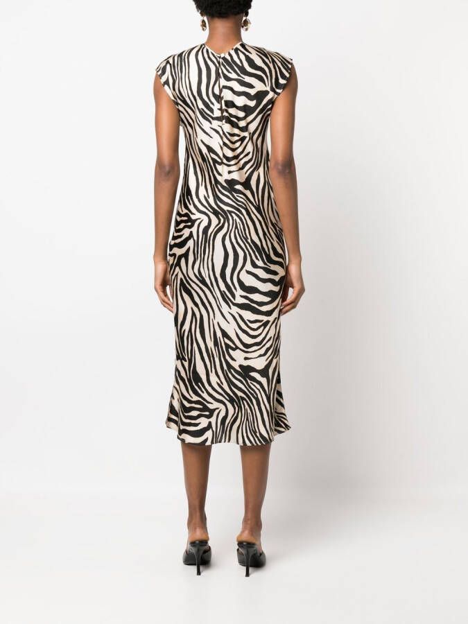 Forte Midi-jurk met zebraprint Zwart