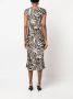 Forte Midi-jurk met zebraprint Zwart - Thumbnail 4