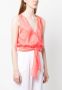 Forte Mouwloze wikkelblouse Roze - Thumbnail 3