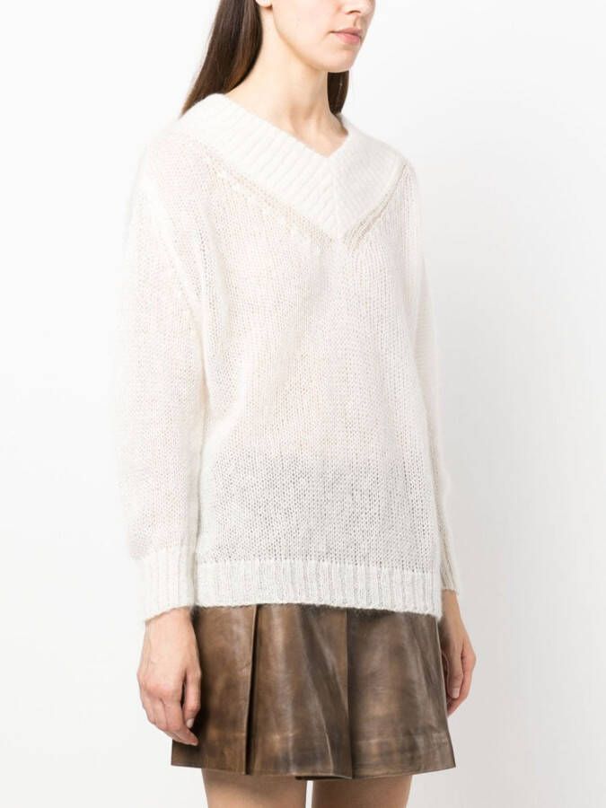 Forte Opengebreide trui Beige