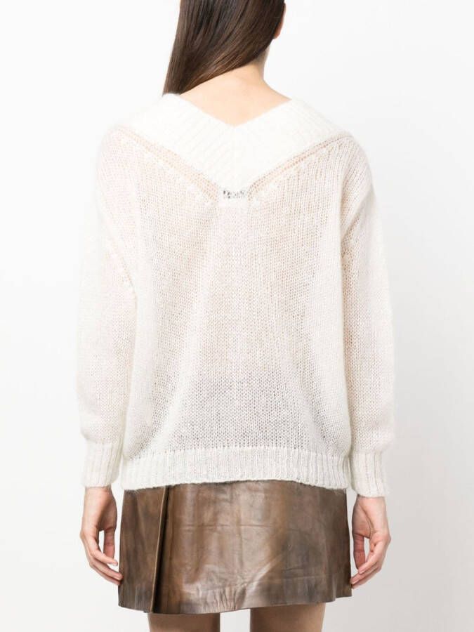 Forte Opengebreide trui Beige