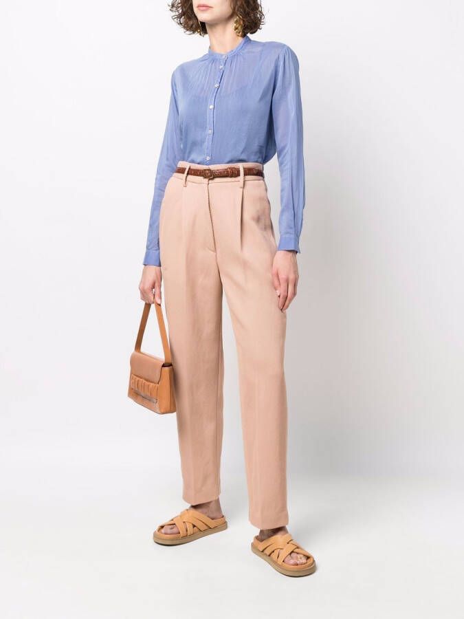 Forte Pantalon met elastische taille Beige