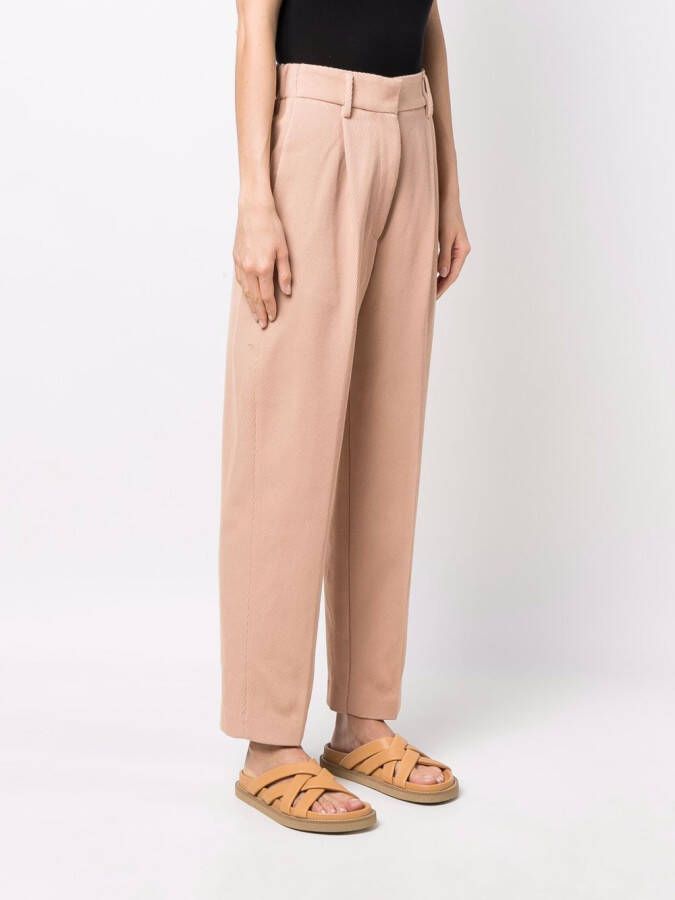 Forte Pantalon met elastische taille Beige