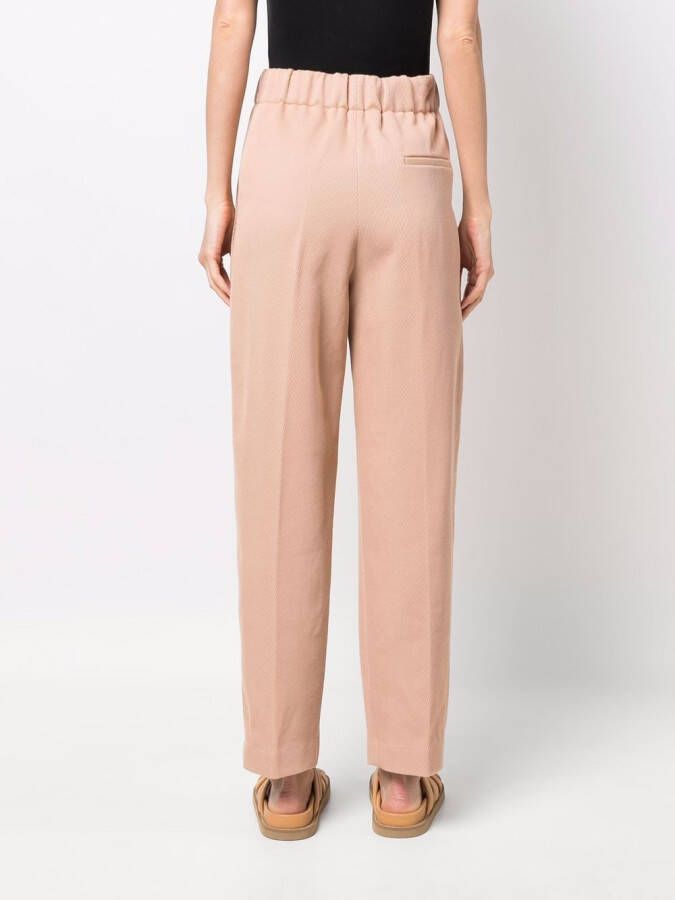 Forte Pantalon met elastische taille Beige