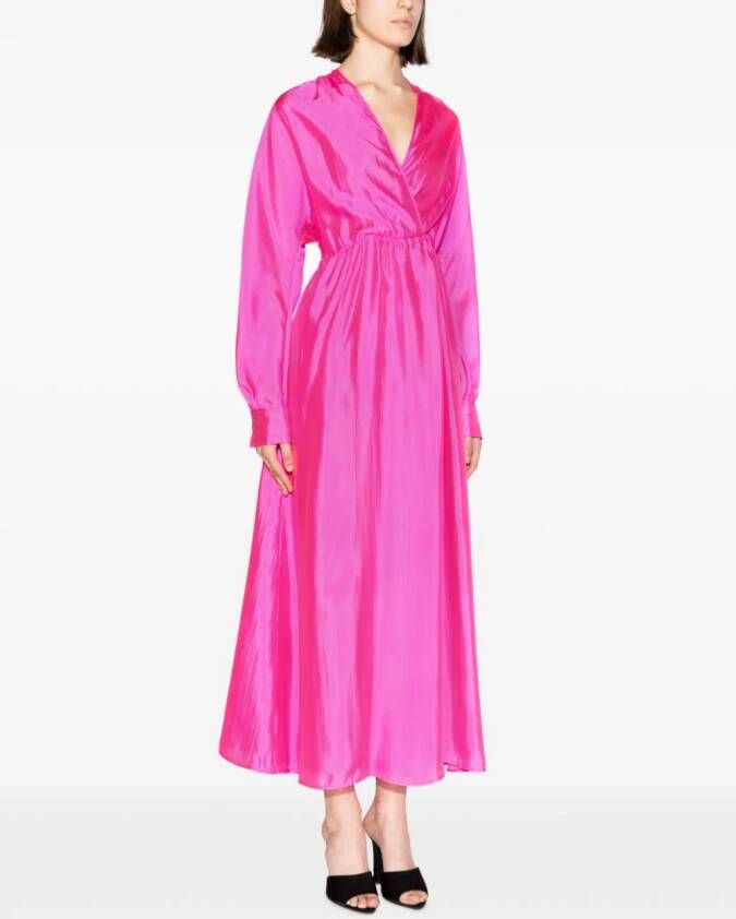 Forte Satijnen midi-jurk Roze