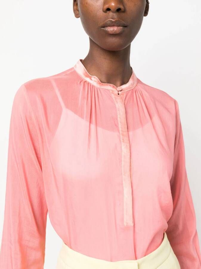 Forte Semi-doorzichtige blouse Roze