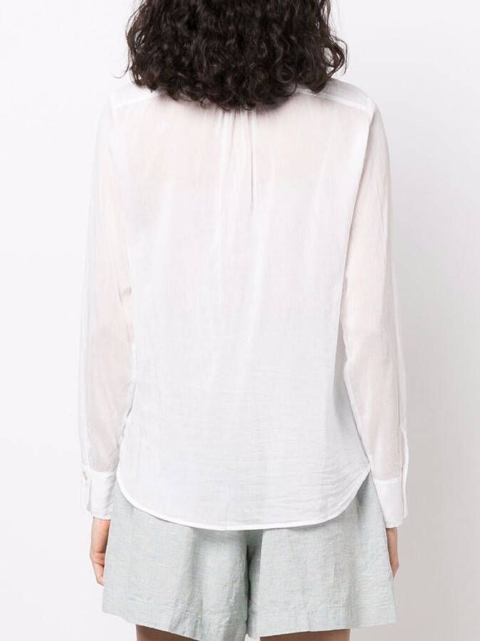 Forte Semi-doorzichtige blouse Wit