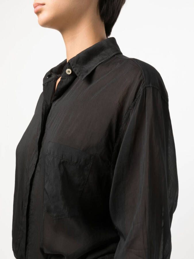 Forte Doorzichtige blouse Zwart