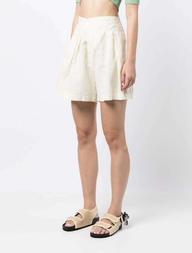 Forte Shorts met geplooid detail Geel