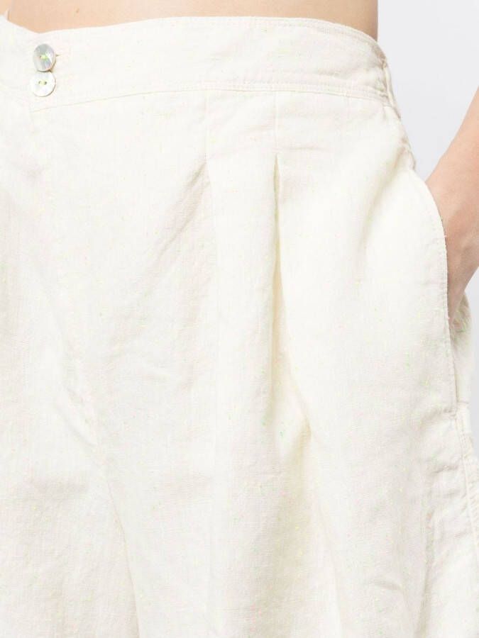 Forte Shorts met geplooid detail Geel
